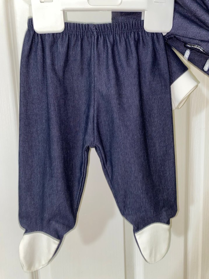 Erkek Bebek Denim Takım Gri Beyaz - Görsel 2