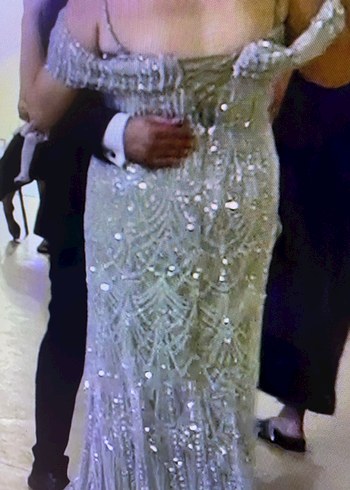 İşlemeli Straplez Uzun Abiye Elbise - Görsel 4