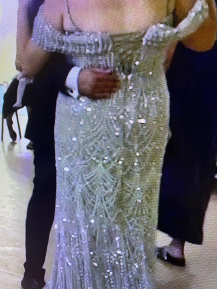 İşlemeli Straplez Uzun Abiye Elbise - Görsel 4