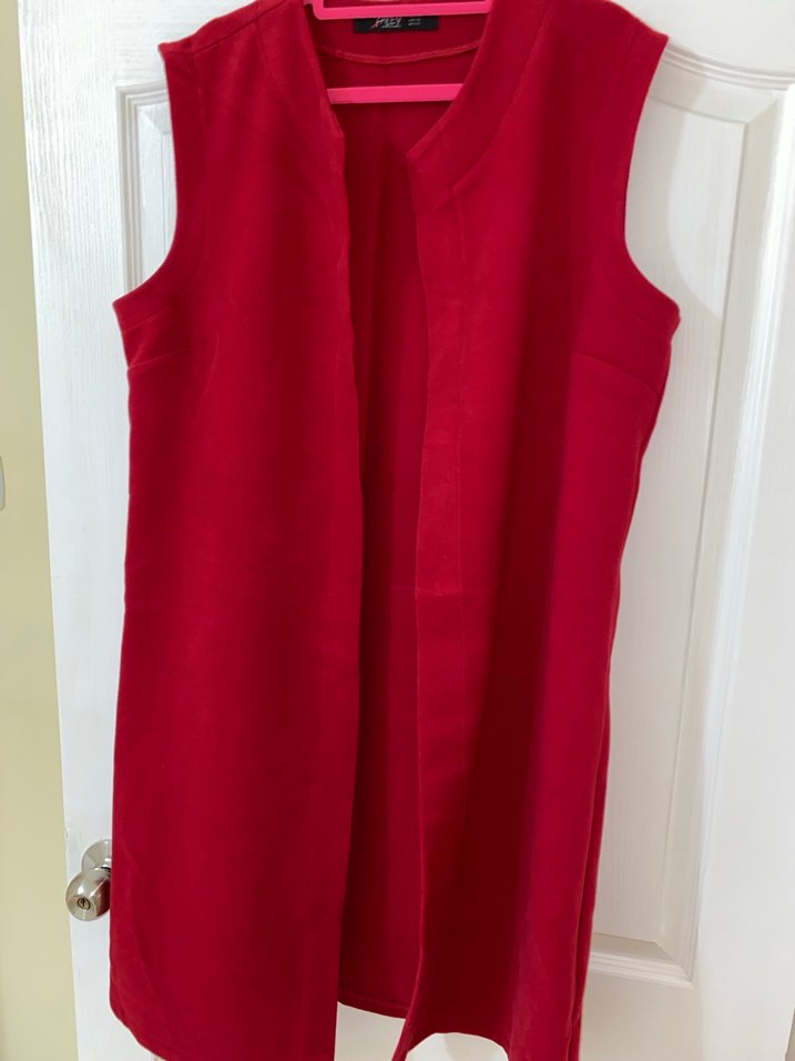 V Yaka Bordo Midi Kolsuz Kadın Yelek - Görsel 3