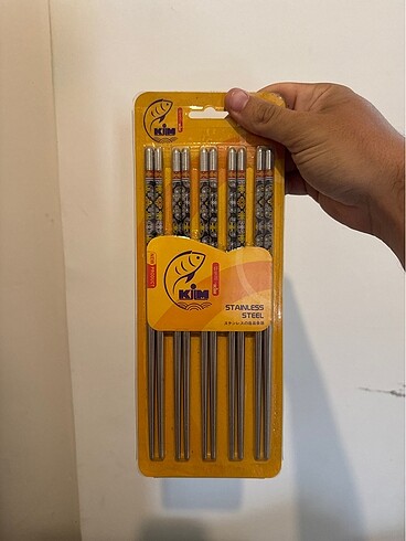 Paslanmaz Çelik Çin çubuğu chopstick 5li set