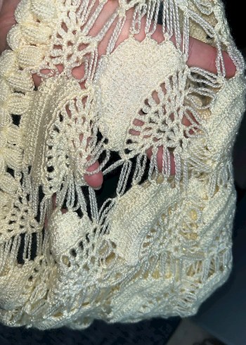 Dantel Bohem Kadın Triko Şal çeyiz - Görsel 4