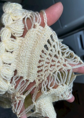 Dantel Bohem Kadın Triko Şal çeyiz - Görsel 5