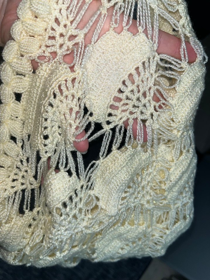 Dantel Bohem Kadın Triko Şal çeyiz - Görsel 4