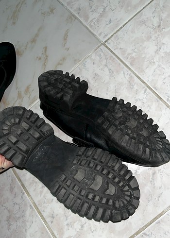 Siyah Deri Tokalı Platform Topuklu Kadın Loafer - Görsel 6