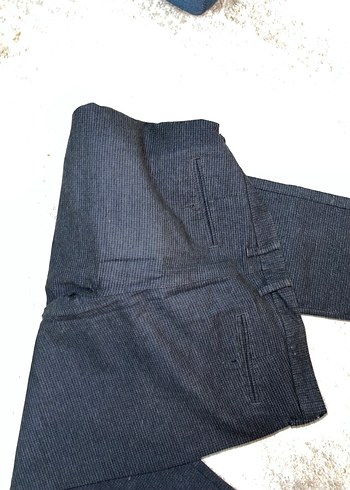 Lacivert Erkek Denim Düğmeli Pantolon - Görsel 4