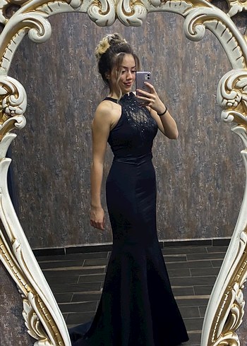 Ilmio Siyah Balık Abiye  1 Kez Giyildi | Tertemiz & Çok Şık - Görsel 2