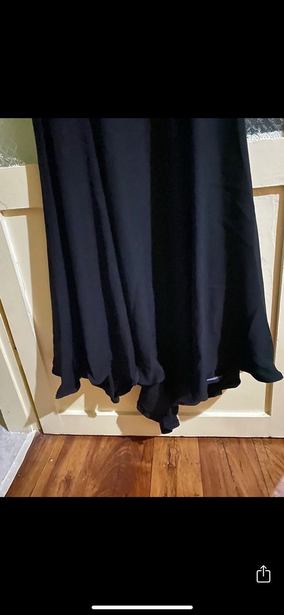 Kadın Siyah Altın Kuşaklı Uzun Abiye Elbise - Görsel 2