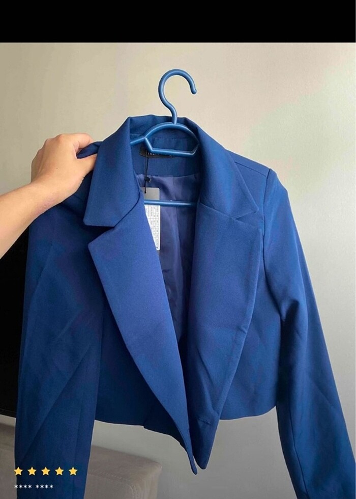 Crop blazer ceket - Görsel 2