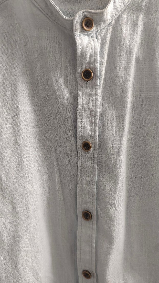 Erkek Keten Kısa Kollu Gömlek - Görsel 3