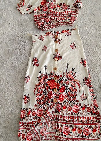 Nakışlı Uzun Bohem Kadın Elbise - Görsel 4