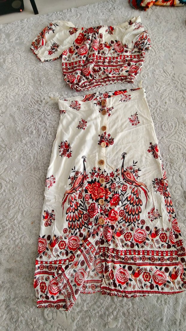 Nakışlı Uzun Bohem Kadın Elbise - Görsel 4