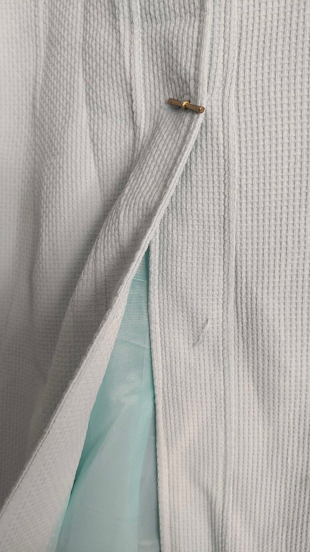 Gri Düğmeli Uzun mevsimlik - Görsel 4