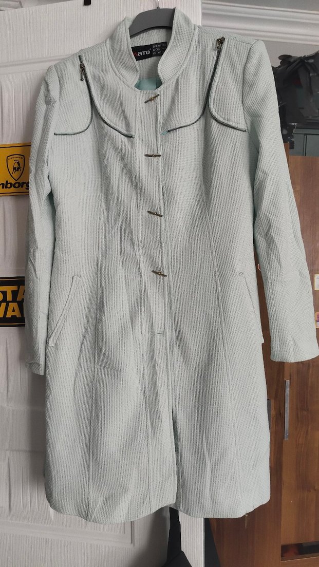 Gri Düğmeli Uzun mevsimlik - Görsel 2