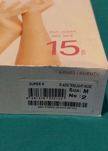 6lı kutu Penti 15 Den Mat İnce Ten Rengi Külotlu Çorap - Görsel 2