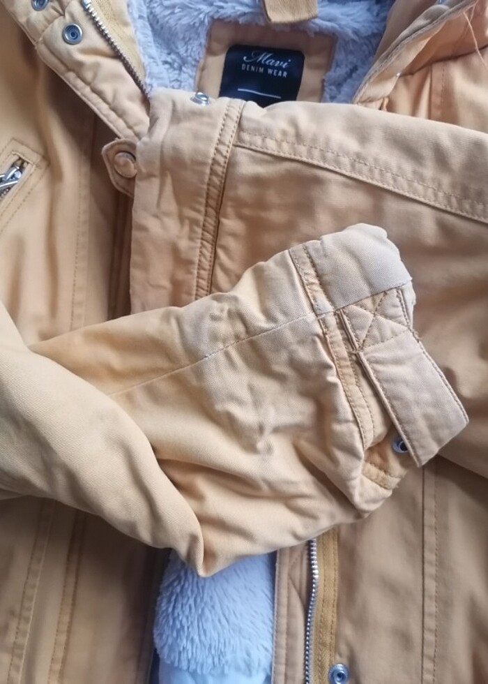 MAVİ JEANS içi kürklü dışı yüzde yüz pamuk mont - Görsel 4