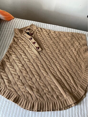 Massimo Dutti Massimo Dutti Sütlü Kahve Örgü Panço