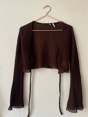 Koton Kahve Crop Bağlanabilir Bluz