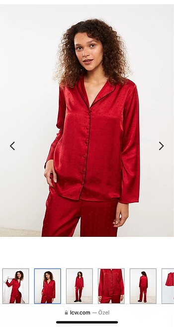 LC Waikiki Kırmızı saten pijama takımı