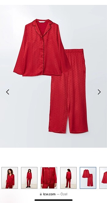 xxl Beden Kırmızı saten pijama takımı
