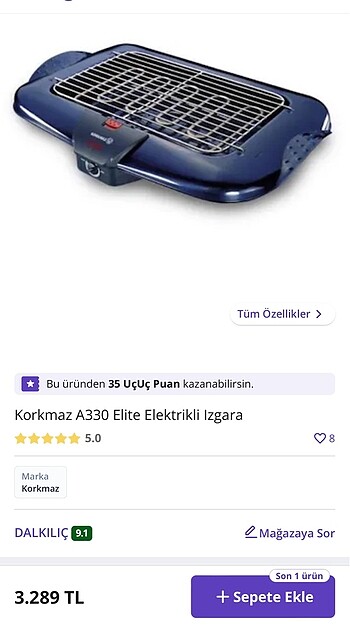 Korkmaz Yeni etiketli kullanılmamış elektrikli ızgara