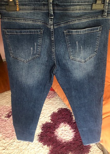 s Beden mavi Renk Kadın Mavi Slim Fit Midi Denim Jean