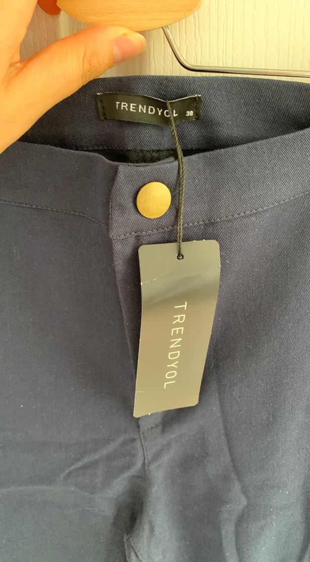 Kadın Lacivert Denim Kumaş Pantolon - Görsel 2