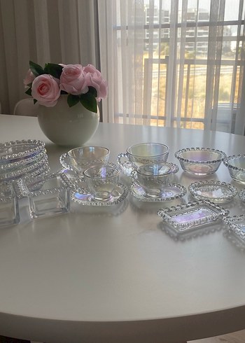 Şeffaf Kristal Görünümlü Cam Karaca Çay Seti