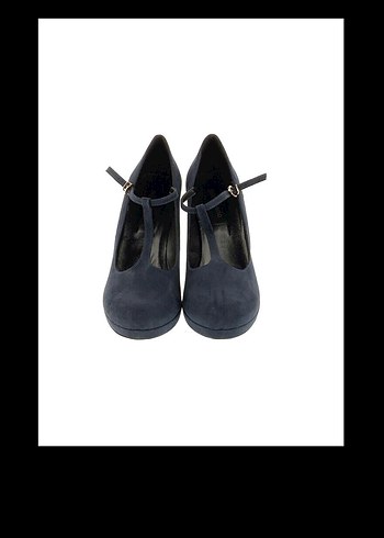 Lacivert Süet Platform Topuklu Kadın Ayakkabı - Görsel 2