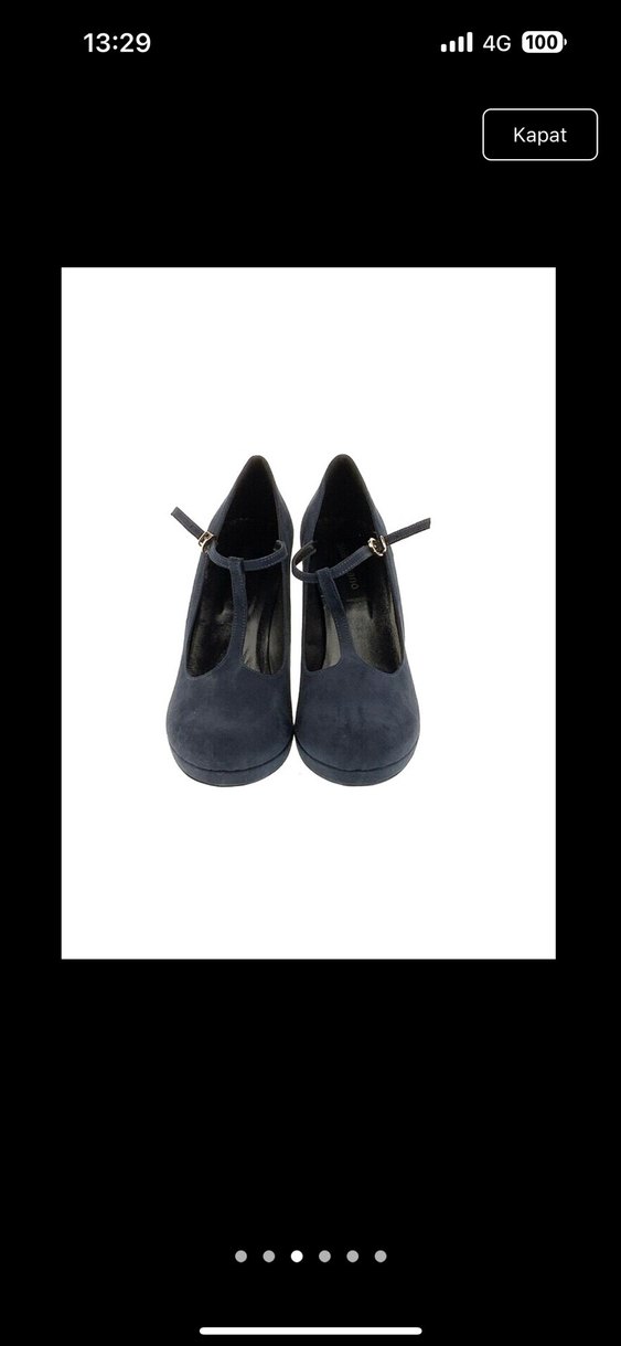 Lacivert Süet Platform Topuklu Kadın Ayakkabı - Görsel 2