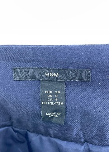 H&M Çizgili Mavi Midi Etek - Görsel 4