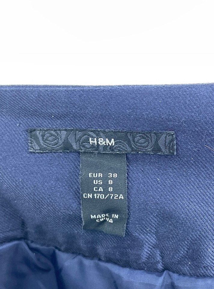 H&M Çizgili Mavi Midi Etek - Görsel 4