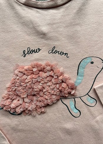 Mango Marka Kız Çocuk Pembe Uzun Kollu Tşhirt - Görsel 2