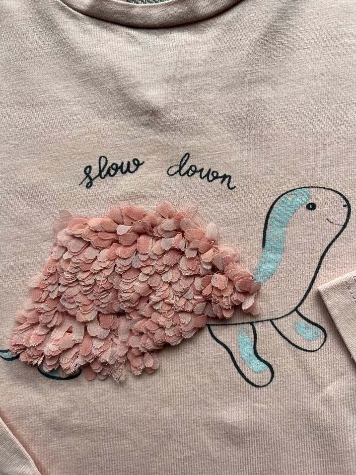 Mango Marka Kız Çocuk Pembe Uzun Kollu Tşhirt - Görsel 2