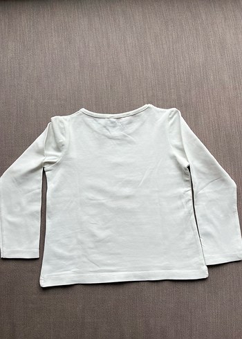 Kız Çocuk Beyaz Uzun Kollu Baskılı Tişört - Görsel 2