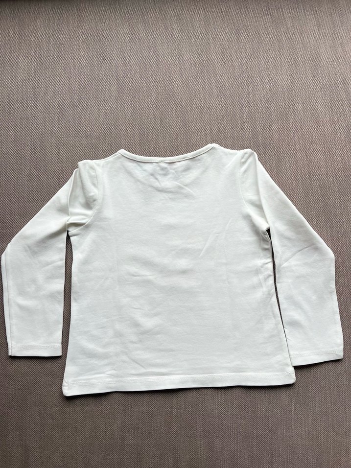 Kız Çocuk Beyaz Uzun Kollu Baskılı Tişört - Görsel 2