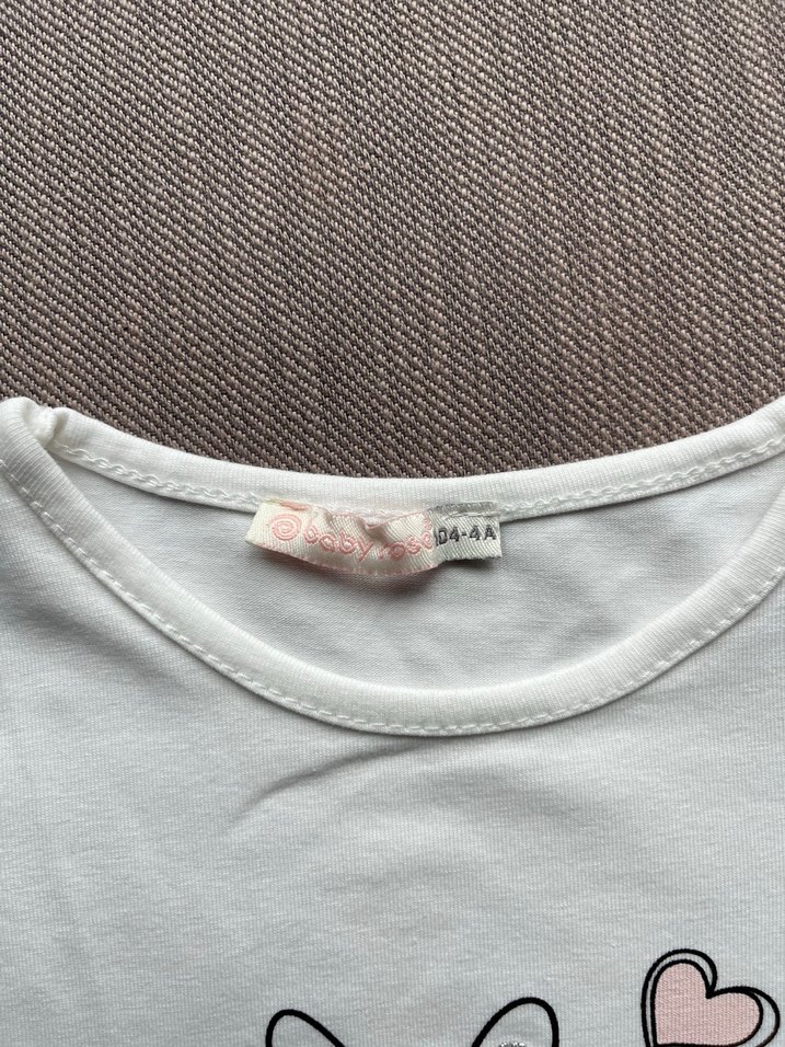 Kız Çocuk Beyaz Uzun Kollu Baskılı Tişört - Görsel 3