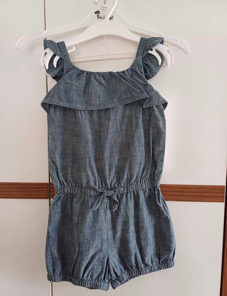 GAP MARKA Kız Çocuk Denim Fırfırlı Tulum - Görsel 3