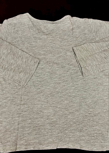 2 ADET Kız Çocuk Beyaz  VE Gri Baskılı Uzun Kollu Tişört - Görsel 4