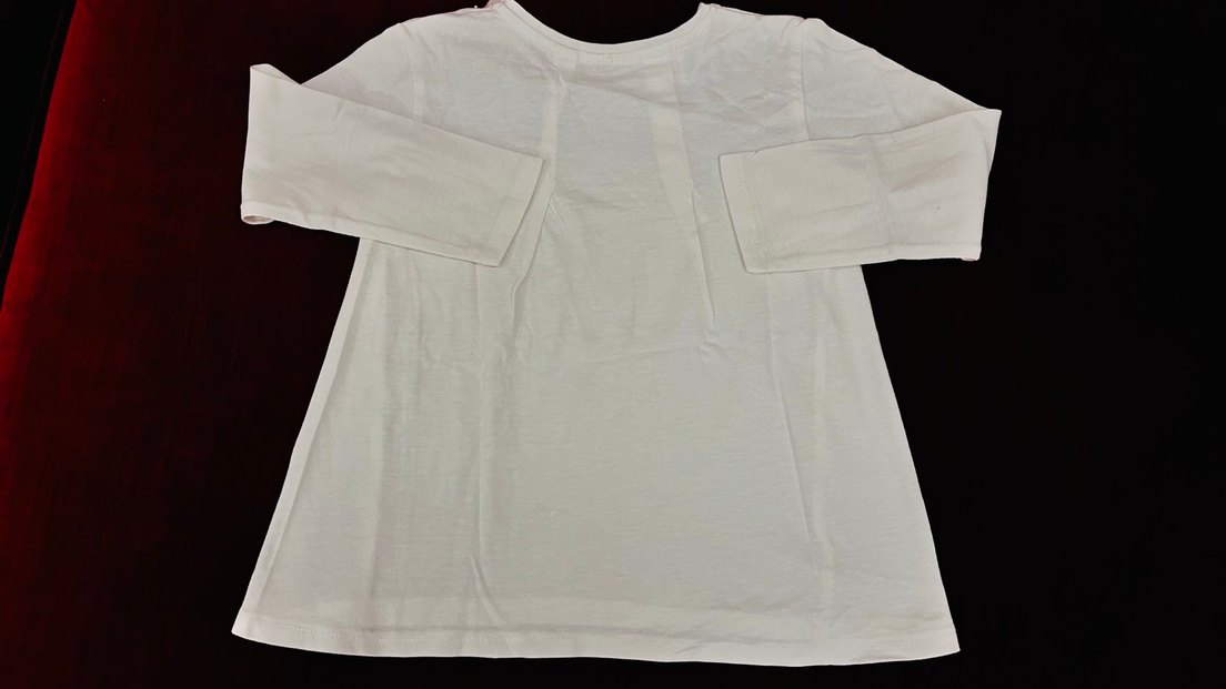 2 ADET Kız Çocuk Beyaz  VE Gri Baskılı Uzun Kollu Tişört - Görsel 2