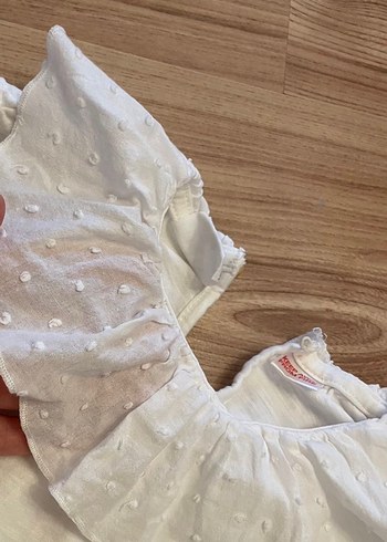 ZARA MARKA Kız Çocuk Beyaz  Fırfırlı Bluz - Görsel 2