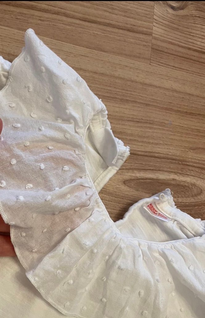 ZARA MARKA Kız Çocuk Beyaz  Fırfırlı Bluz - Görsel 2