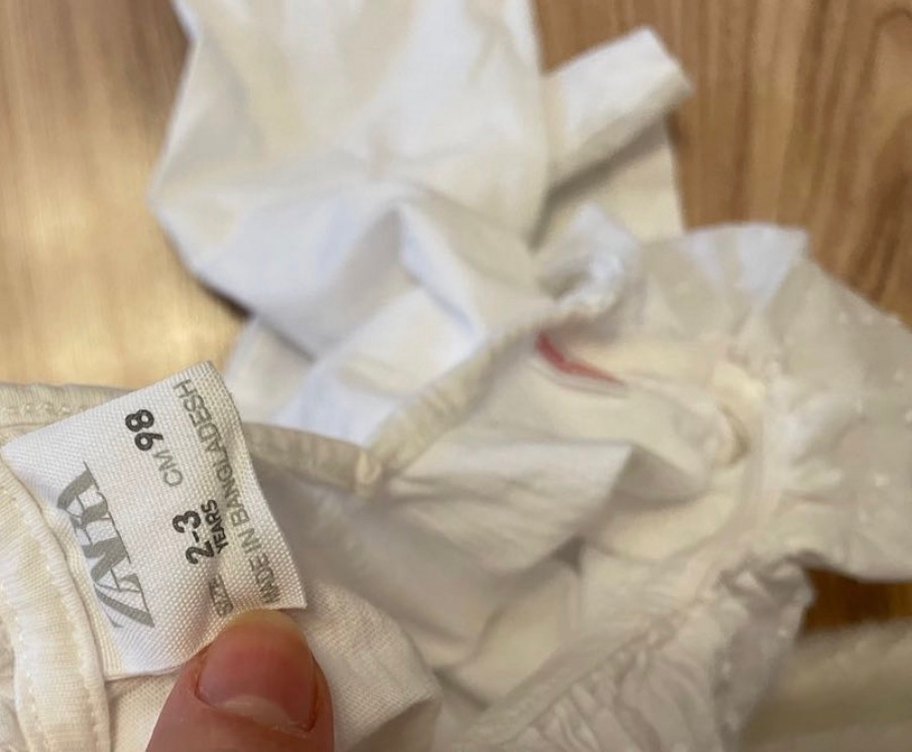 ZARA MARKA Kız Çocuk Beyaz  Fırfırlı Bluz - Görsel 4