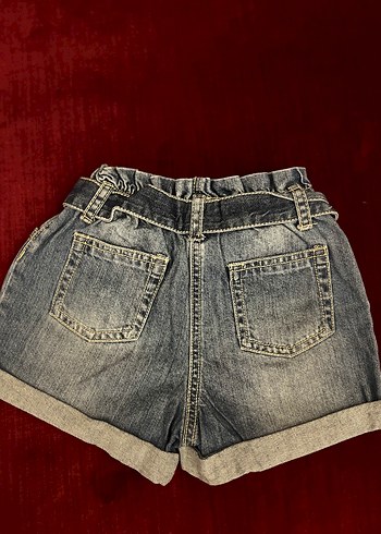 Disney Desenli Kemerli Gri Mini Kot Şort - Görsel 2