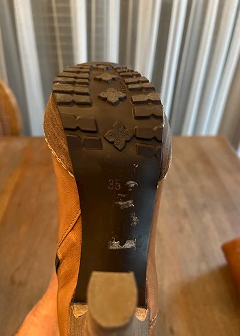 DİVARESE MARKA Camel Deri  Platformlu Diz Boyu Çizme - Görsel 6