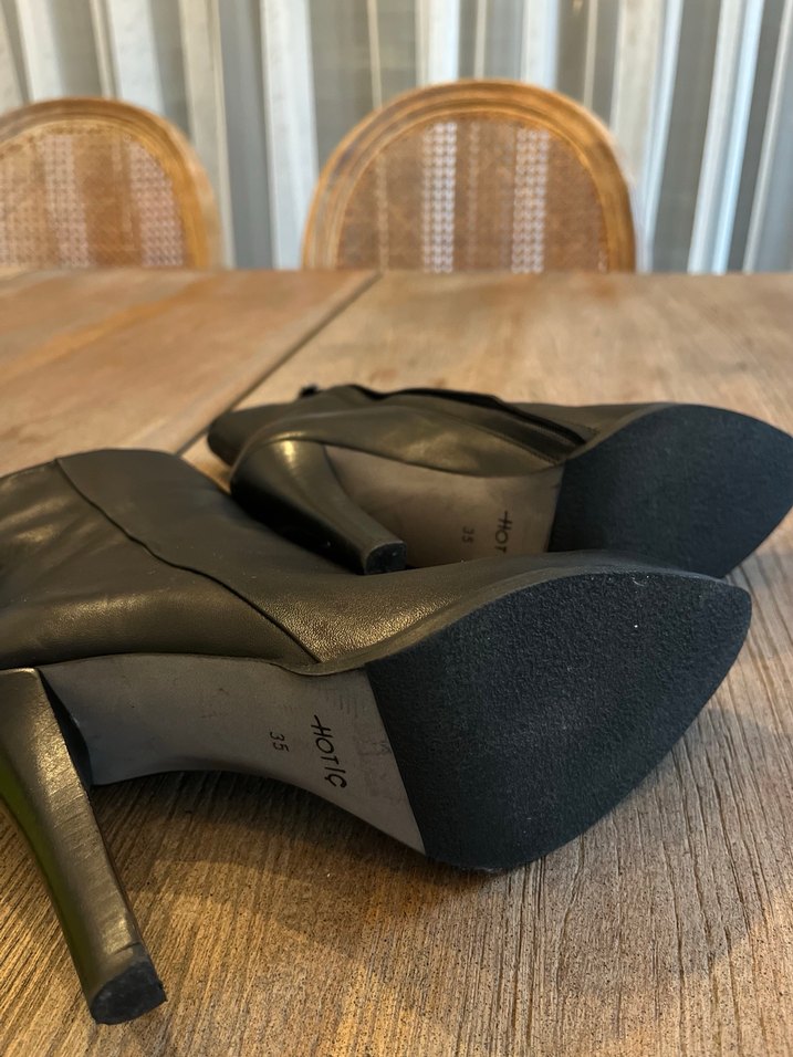 HOTİÇ MARKA Siyah Deri Stiletto Topuklu Kadın Bot - Görsel 5