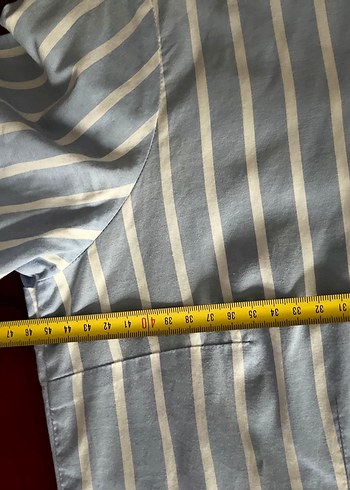 US POLO ASNN MARKA Mavi Çizgili Pamuklu Kadın Gömlek - Görsel 4