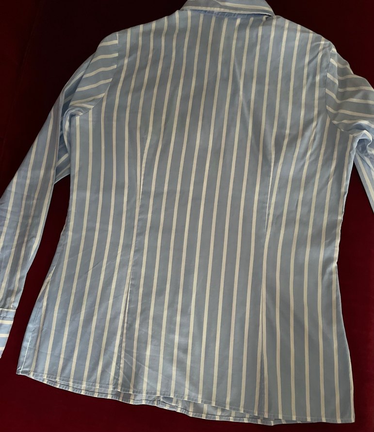 US POLO ASNN MARKA Mavi Çizgili Pamuklu Kadın Gömlek - Görsel 2