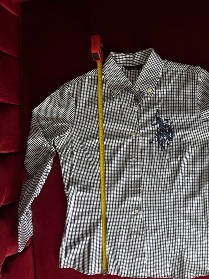 US POLO ASNN MARKA  Düğmeli Uzun Kollu Beyaz Gömlek - Görsel 4