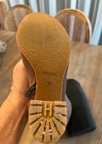 Hotiç Marka Taba Deri Diz Boyu Topuklu  Kadın Çizme - Görsel 5